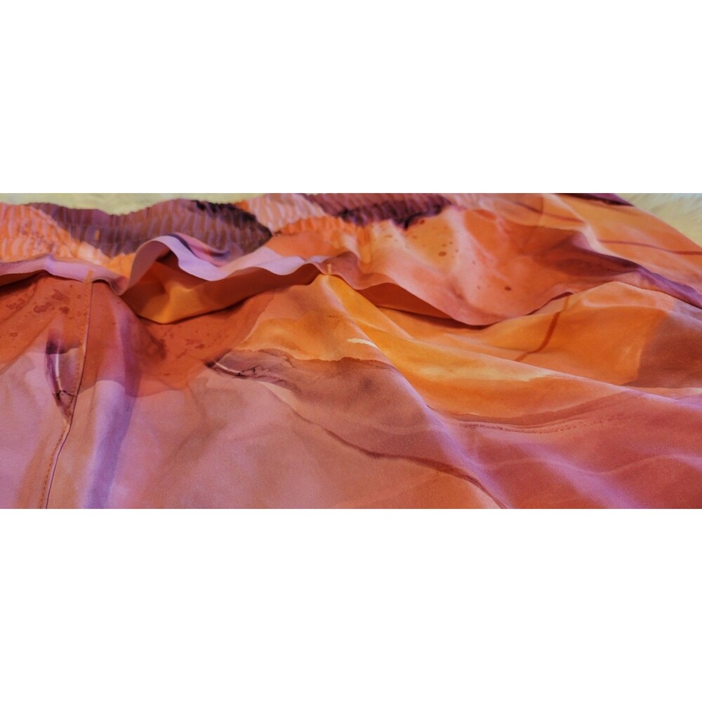 Athleta Sz 3X Printed Mesh Racer Run Shorts 4" NWT Orange & Pink Womens - Picture 8 of 15